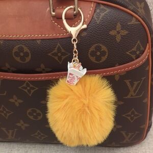 Chinese Food Takeout Charm Gold Keychain